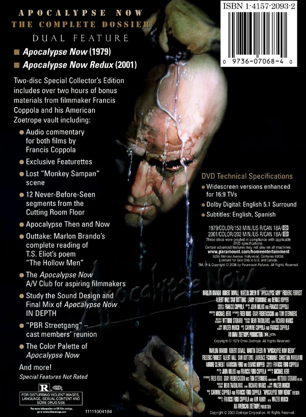 Apocalypse Now Two-disc Special Collector's Edition DVD box set